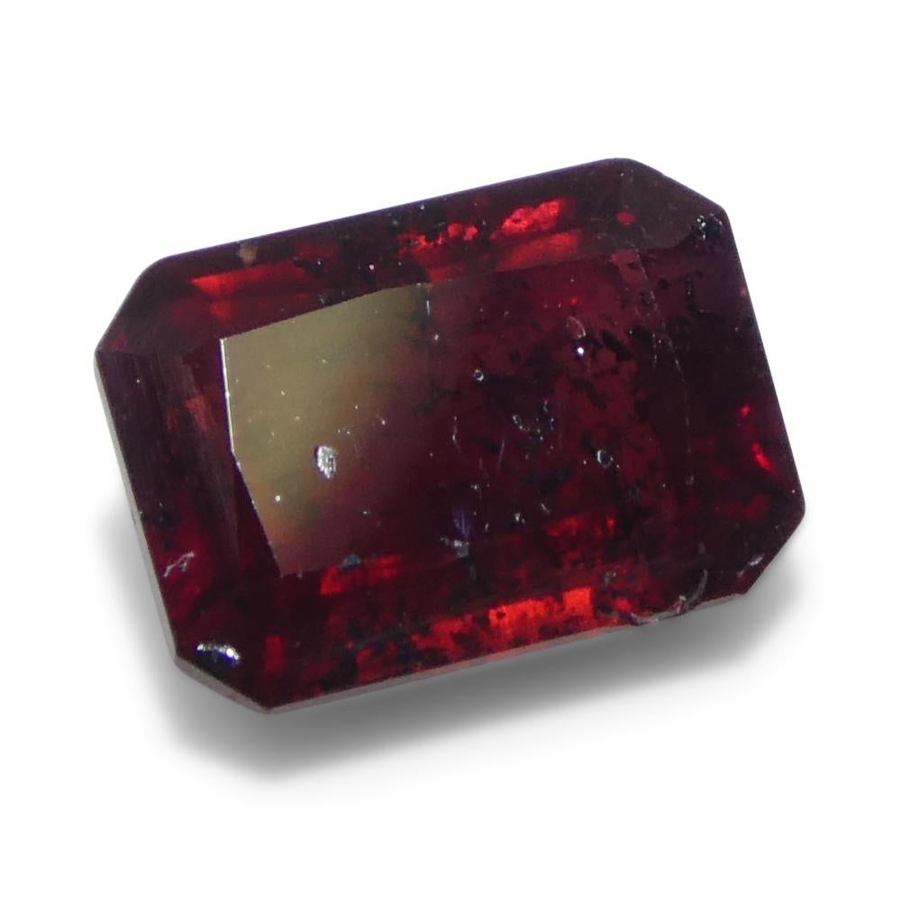 1.71 Karat achteckiger roter Saphir im Smaragdschliff aus Tansania im Angebot 3