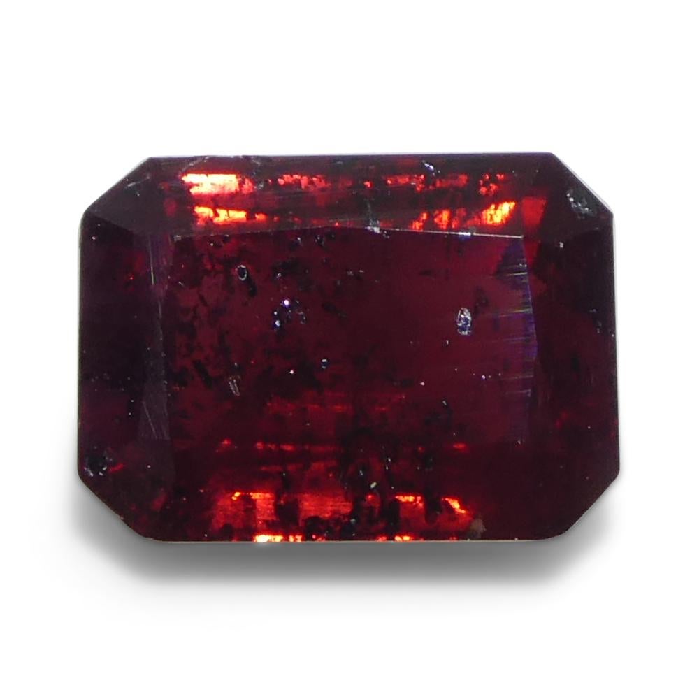 1.71 Karat achteckiger roter Saphir im Smaragdschliff aus Tansania im Angebot 4