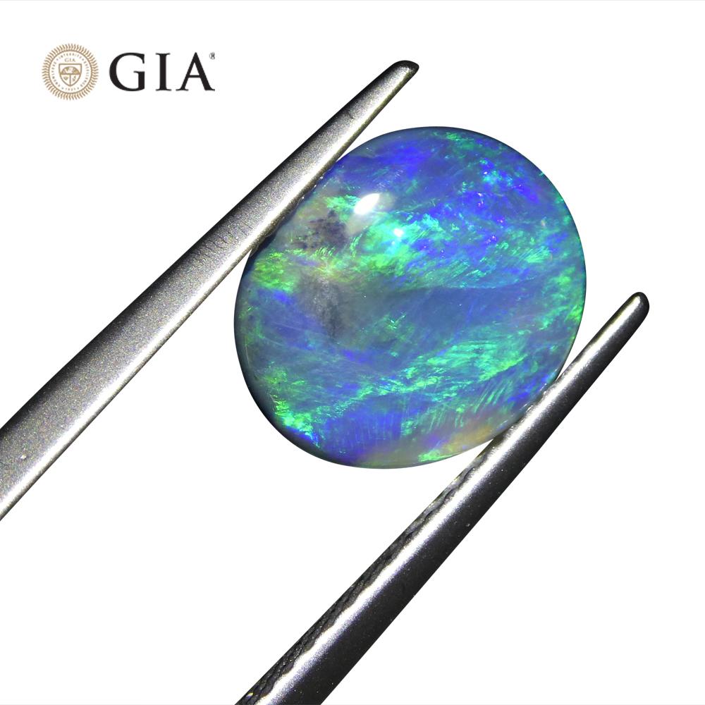 1.71ct Oval Cabochon Black Opal GIA Certified For Sale 1