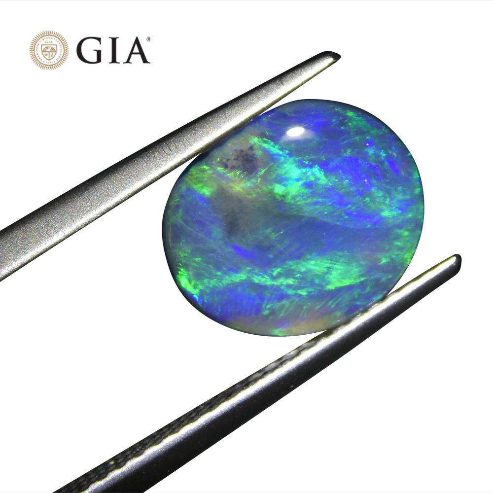1.71ct Oval Cabochon Black Opal GIA Certified For Sale 4