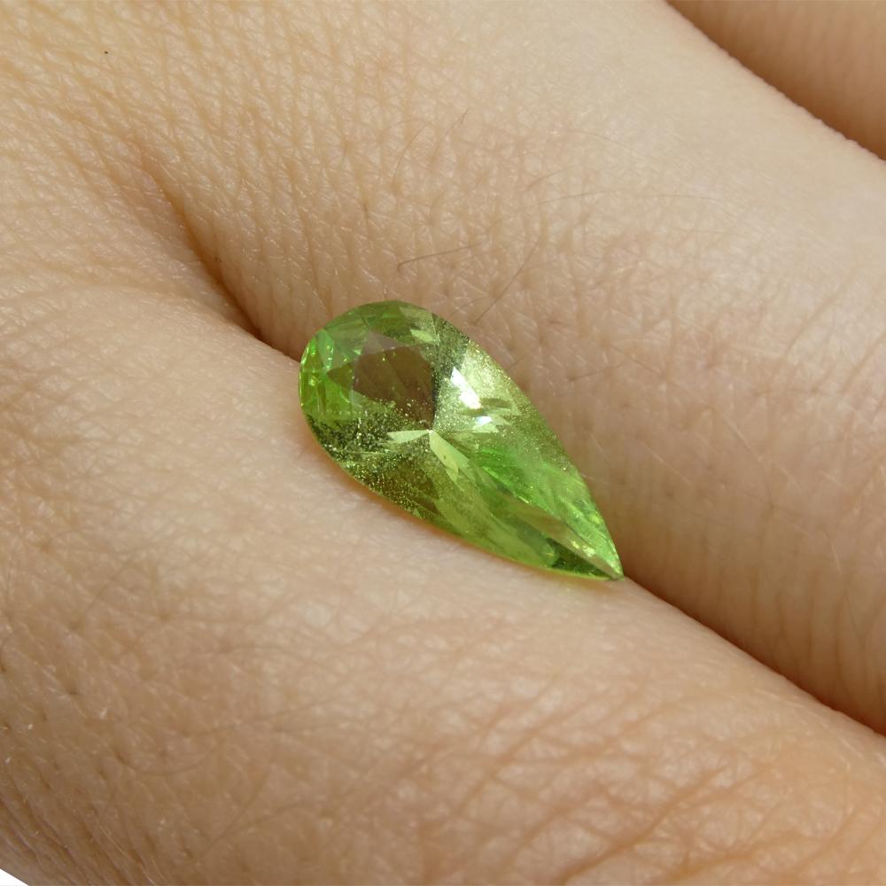 1.71ct Pear Green Mint Garnet from Tanzania For Sale 3