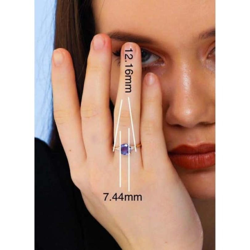 1.71 Karat Tansanit und Diamant Verlobungsring im Angebot 1