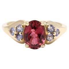 1.71ctw Pink Tourmaline & Tanzanite Ring, 14k Yellow Gold, Ring Size 4.5