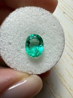 1,72 Carati 9x7 Smeraldo colombiano cristallino verde primavera - Ovale Gemma di maggio