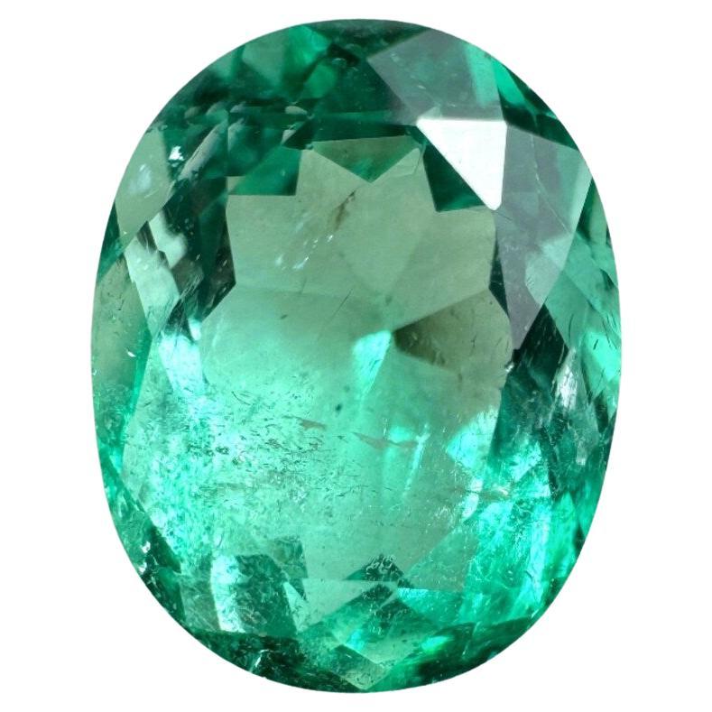 1,72 Carati 9x7 Smeraldo colombiano cristallino verde primavera - Ovale  Gemma di maggio
