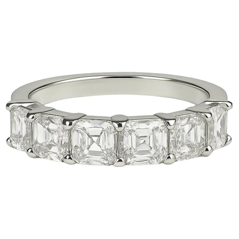 Fascia a metà strada con diamante taglio Asscher da 1,72 carati in