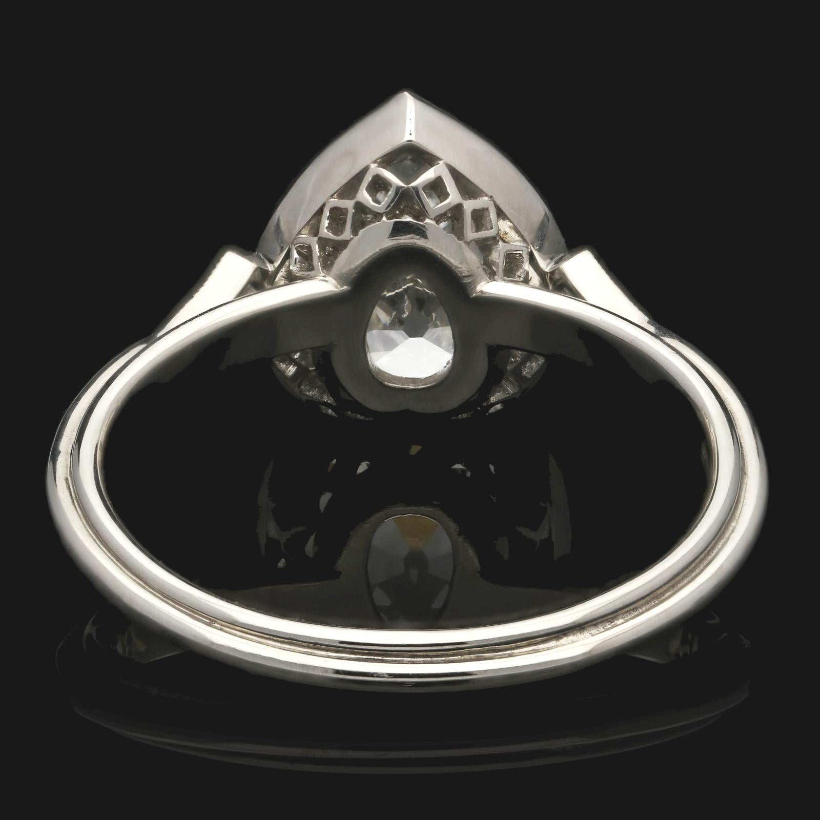 Old Mine Cut 1.72 Carat H VS2 Old Mine Heart-Shaped Cut Diamond Platinum Ring by Hancocks