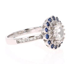 1.72 Carat Natural Rose Cut Diamond White Gold Engagement Ring