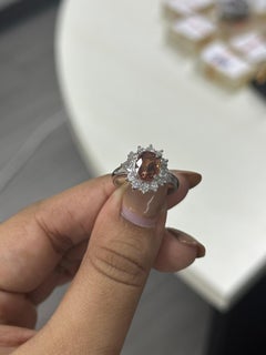 1.72 Carat Orange Sapphire Cocktail Ring in PT 900