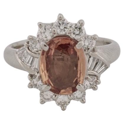 1,72 Karat Orange Saphir Cocktail Ring in PT 900