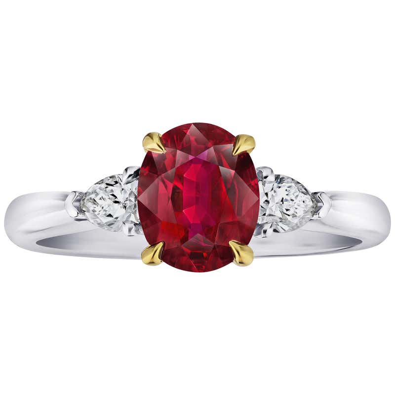 7 Carats Red Ruby and Diamond Platinum Ring For Sale at 1stDibs | 7 ...