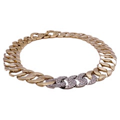 1.72 Carat Pave Diamond Fancy Flat Link Necklace