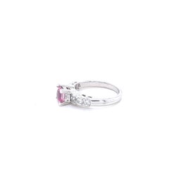 1.72 Carat Pink Sapphire Diamond Platinum Engagement Ring