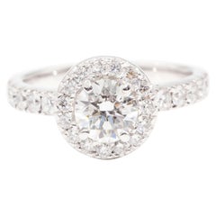 Vintage 1.72 Carat Round Brilliant Diamond Engagement Ring GIA Certified 18 Carat Gold
