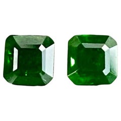 1.72 quilates Granate Demantoide Verde Pareja Talla Asscher Piedra preciosa paquistaní