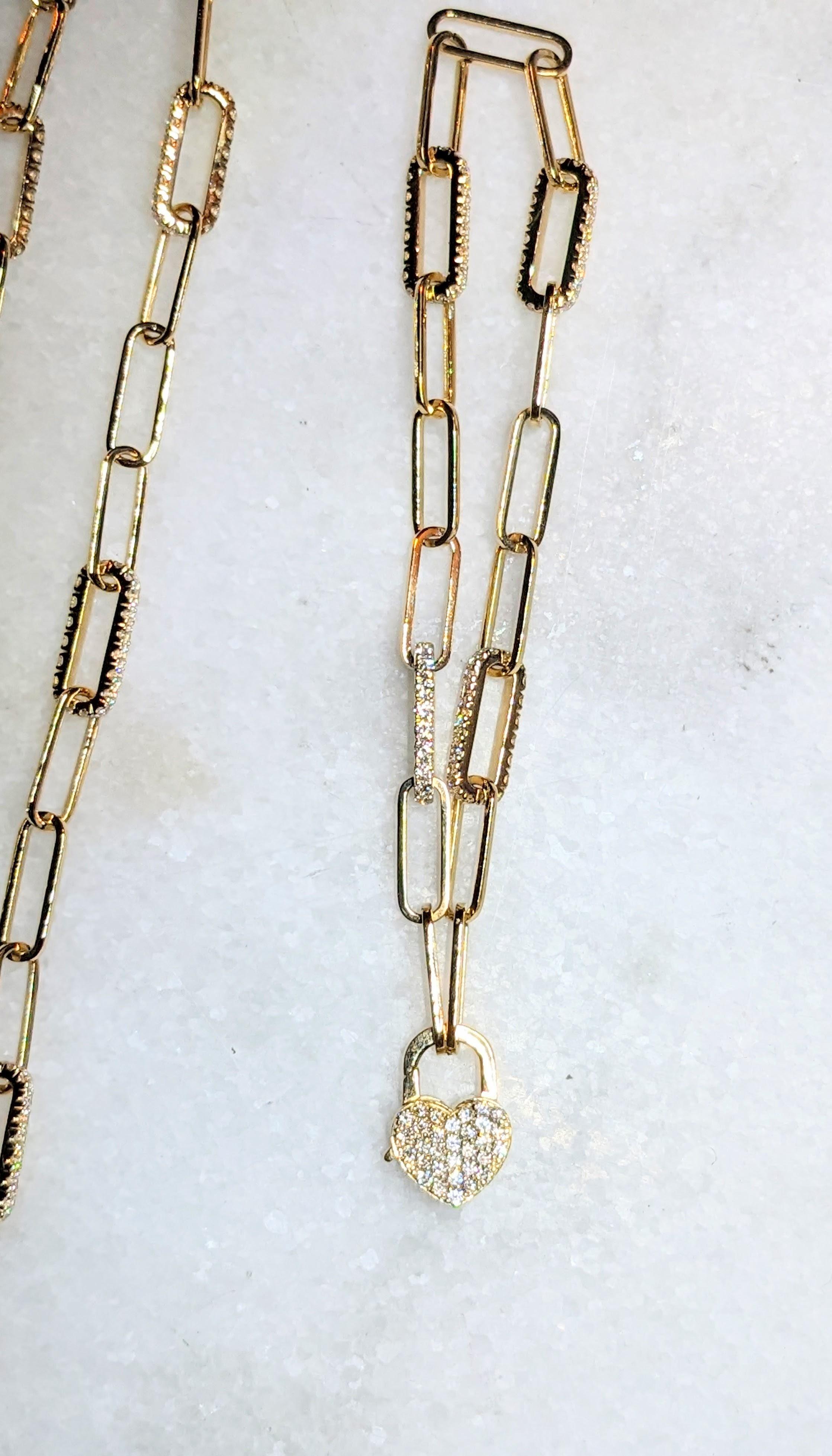 Bracciale in oro 18k e diamanti naturali da 1,72 carati con chiusura a cuore realizzata a mano in vendita 2