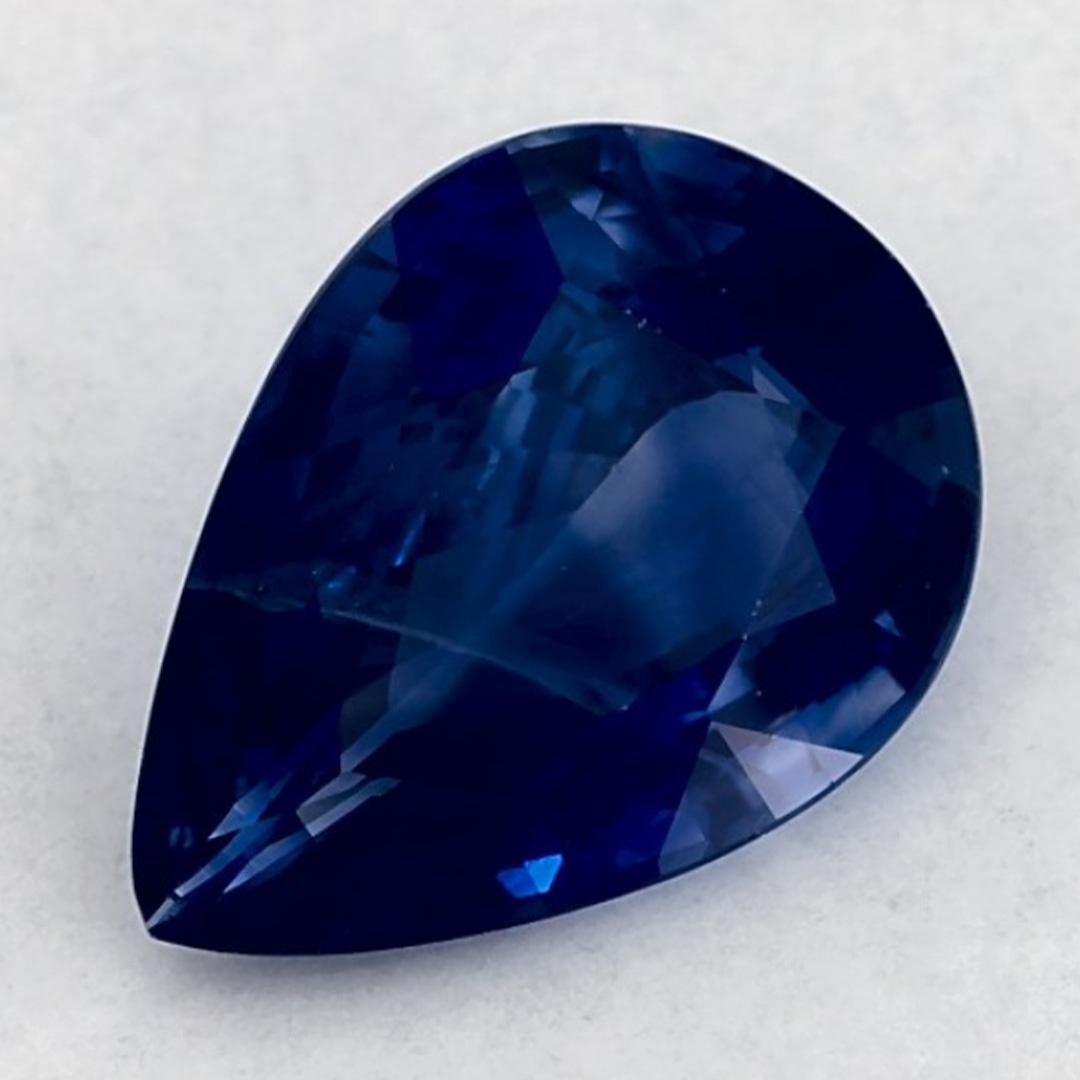 Taglio a goccia 1.72 carati di zaffiro blu a forma di pera sciolto in vendita