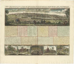 1720 Vogelperspektive von Jerusalem mit historischen Gräbern und wichtigen Sehenswürdigkeiten