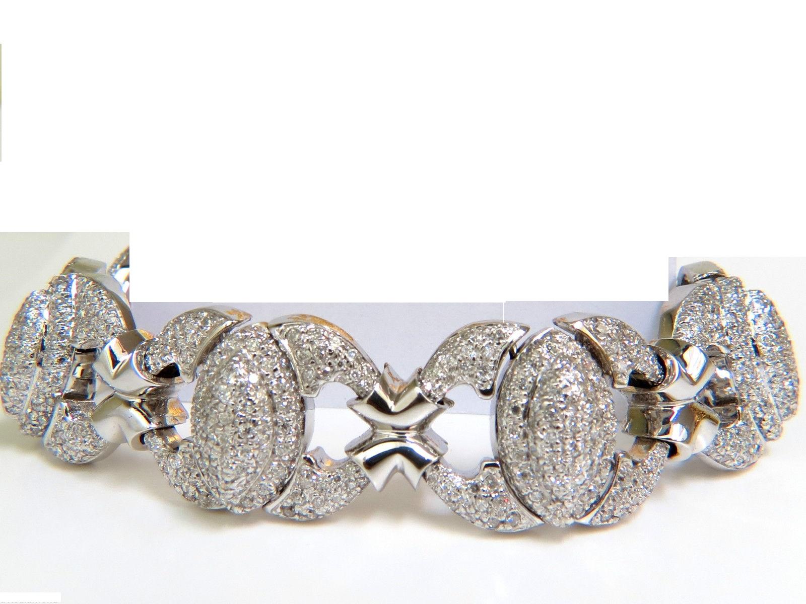 17.20 Carat Diamonds Hinge Linked Bracelet 14 Karat F/G VS Modern Deco For Sale 5