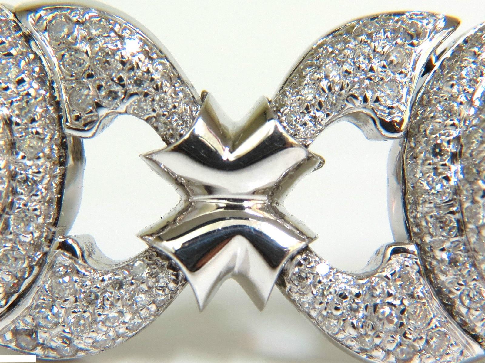 17.20 Karat Diamanten Scharnier Gliederarmband 14 Karat F/G VS Modern Deco für Damen oder Herren im Angebot