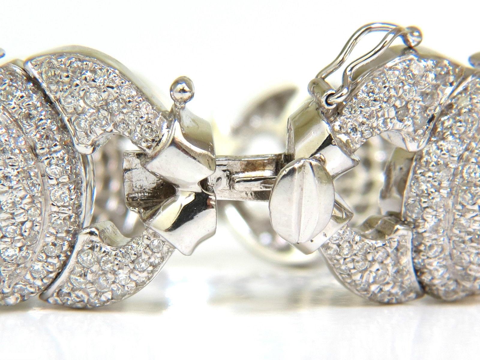 17.20 Carat Diamonds Hinge Linked Bracelet 14 Karat F/G VS Modern Deco For Sale 3