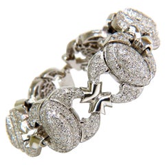 17.20 Carat Diamonds Hinge Linked Bracelet 14 Karat F/G VS Modern Deco