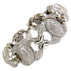 17.20 Carat Diamonds Hinge Linked Bracelet 14 Karat F/G VS Modern Deco*