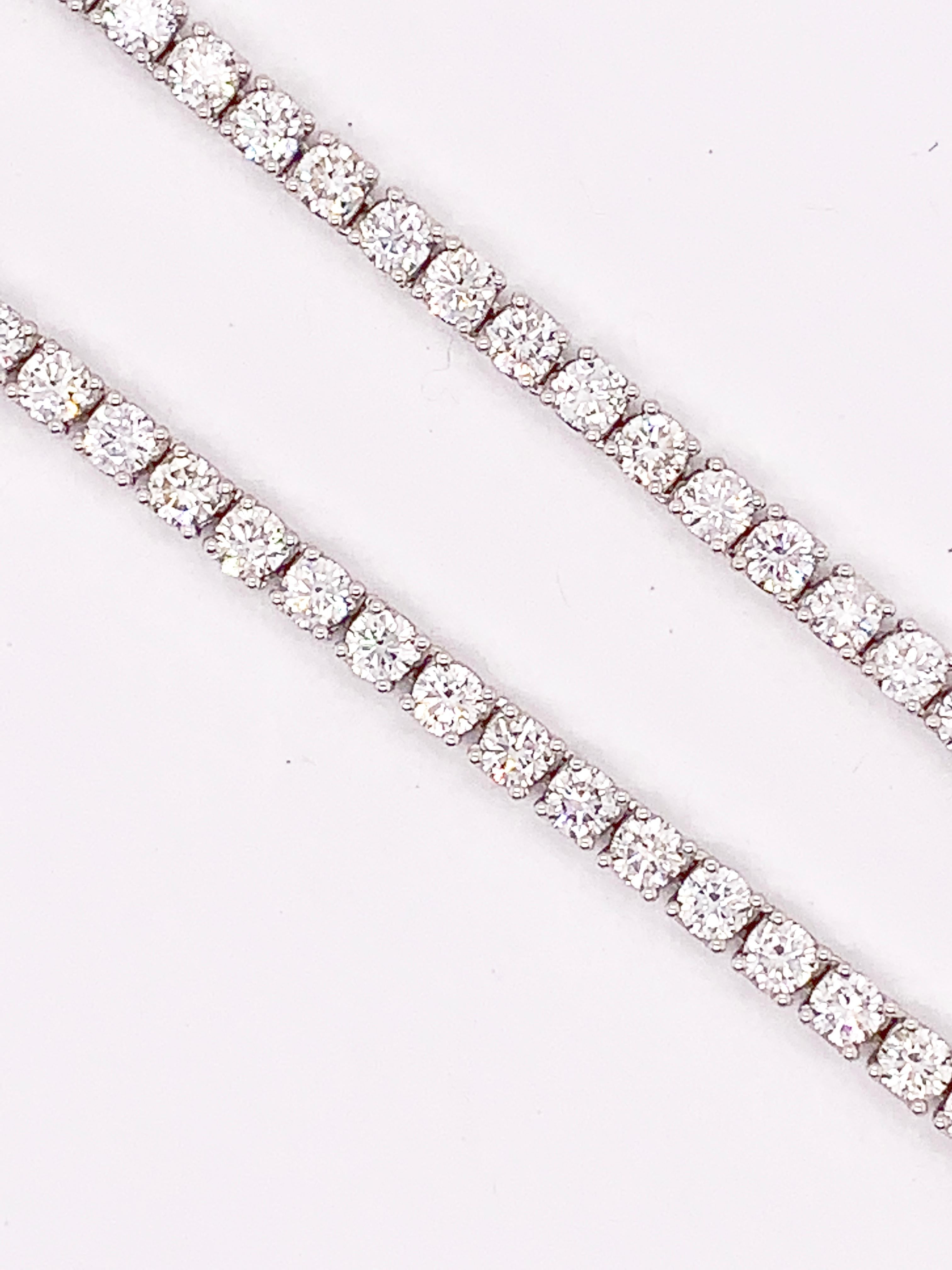 17,20 Karat Ideale Diamant-Tennis-Halskette (Rundschliff) im Angebot