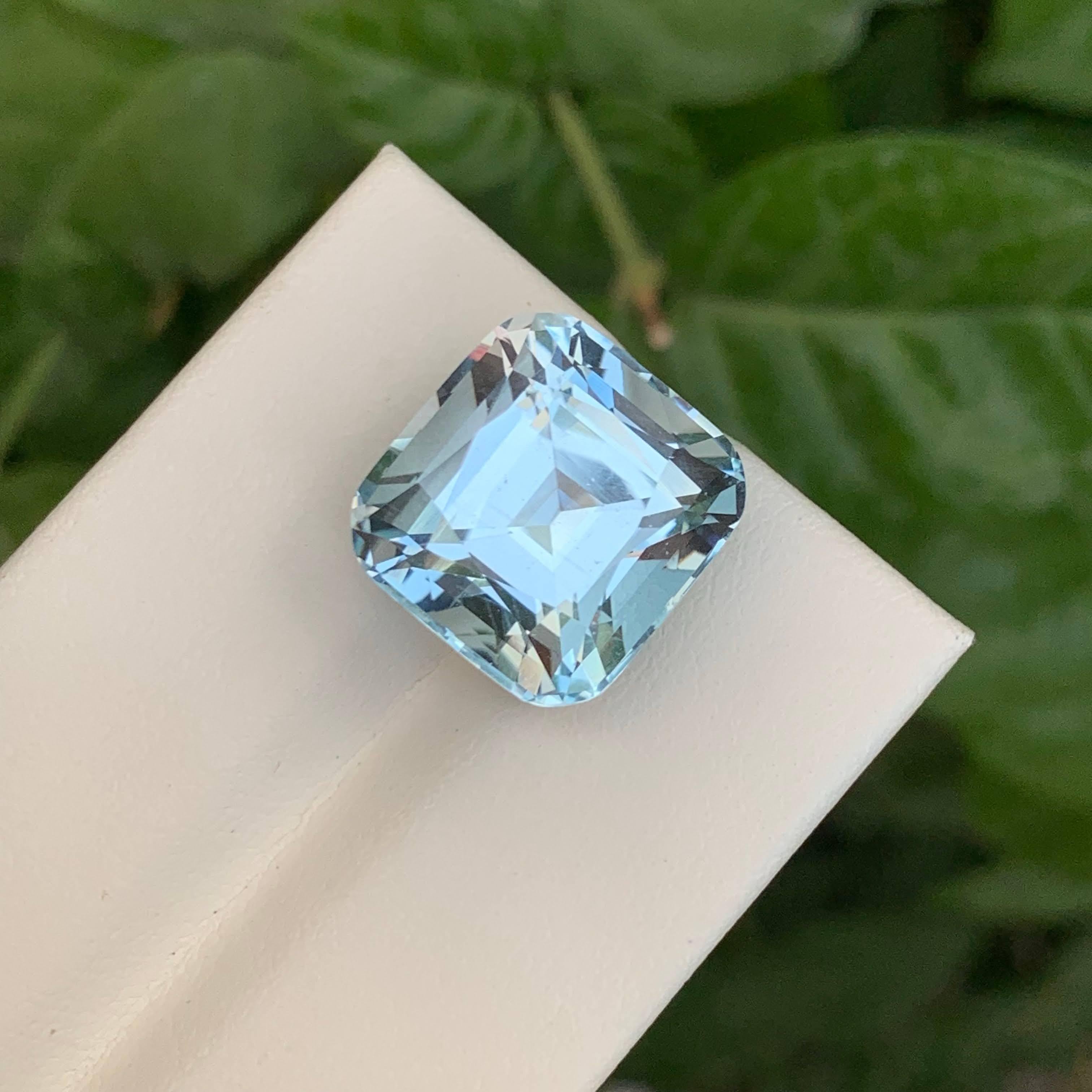 17,20 Karat Loser Himmelblauer Topas Stein Kissenschliff Natürlicher Afrikanischer Edelstein im Angebot 3