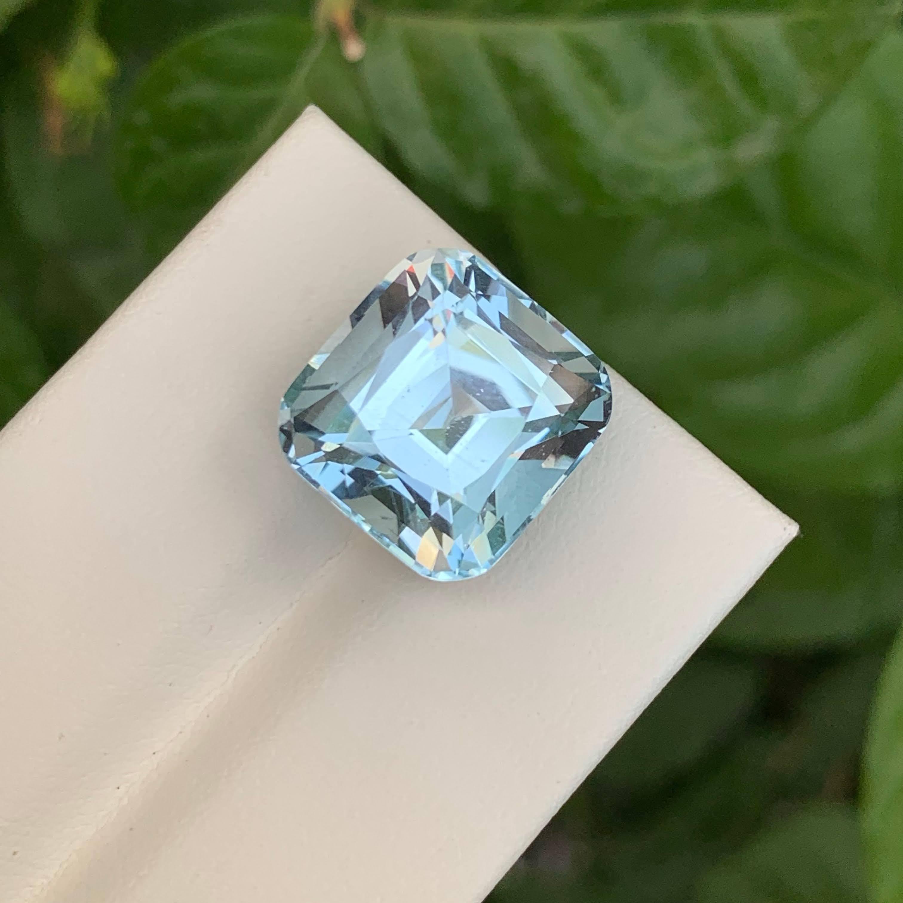 17,20 Karat Loser Himmelblauer Topas Stein Kissenschliff Natürlicher Afrikanischer Edelstein im Angebot 4
