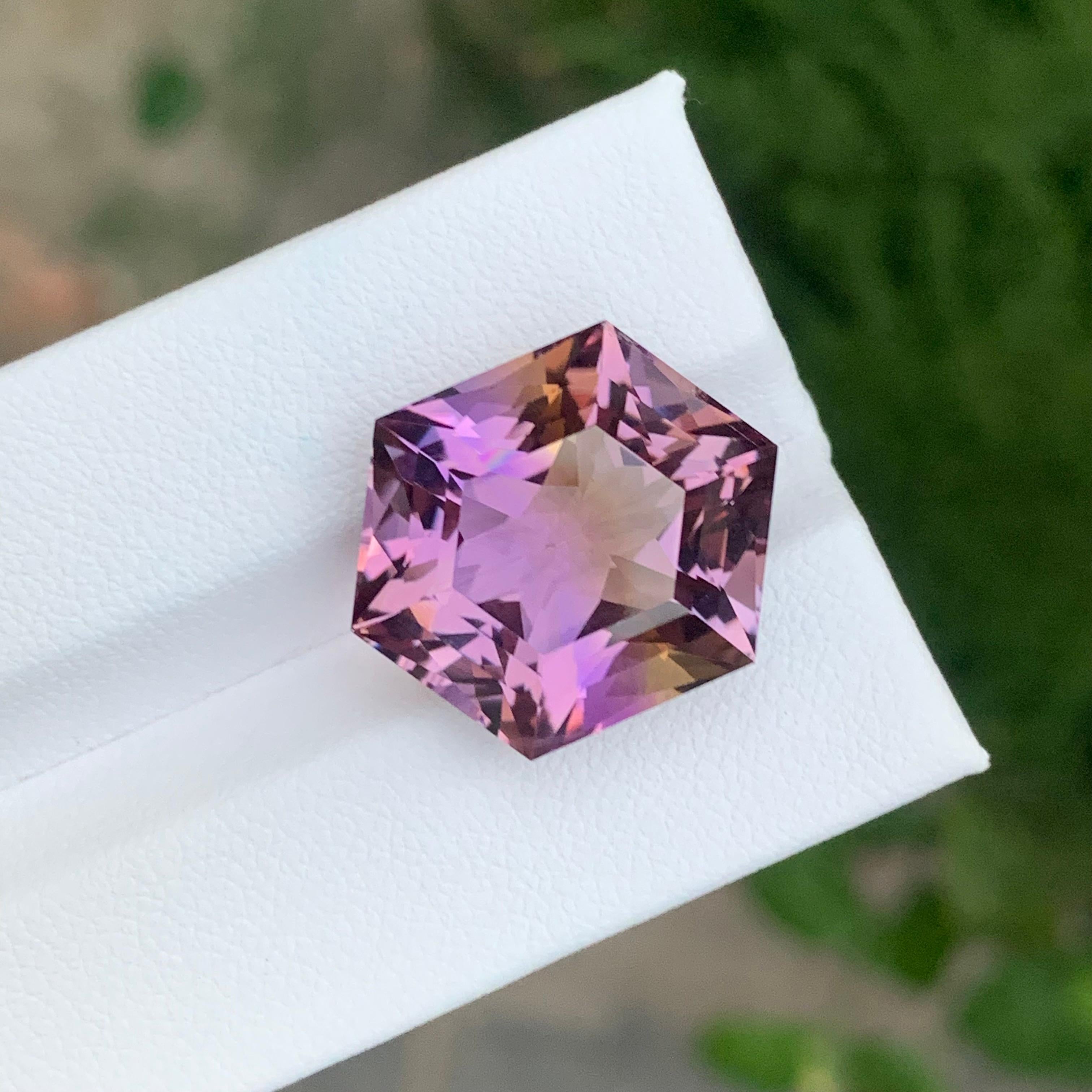 Arts and Crafts Pierre précieuse naturelle non sertie Ametrine taille hexagonale de 17.20 carats en vente