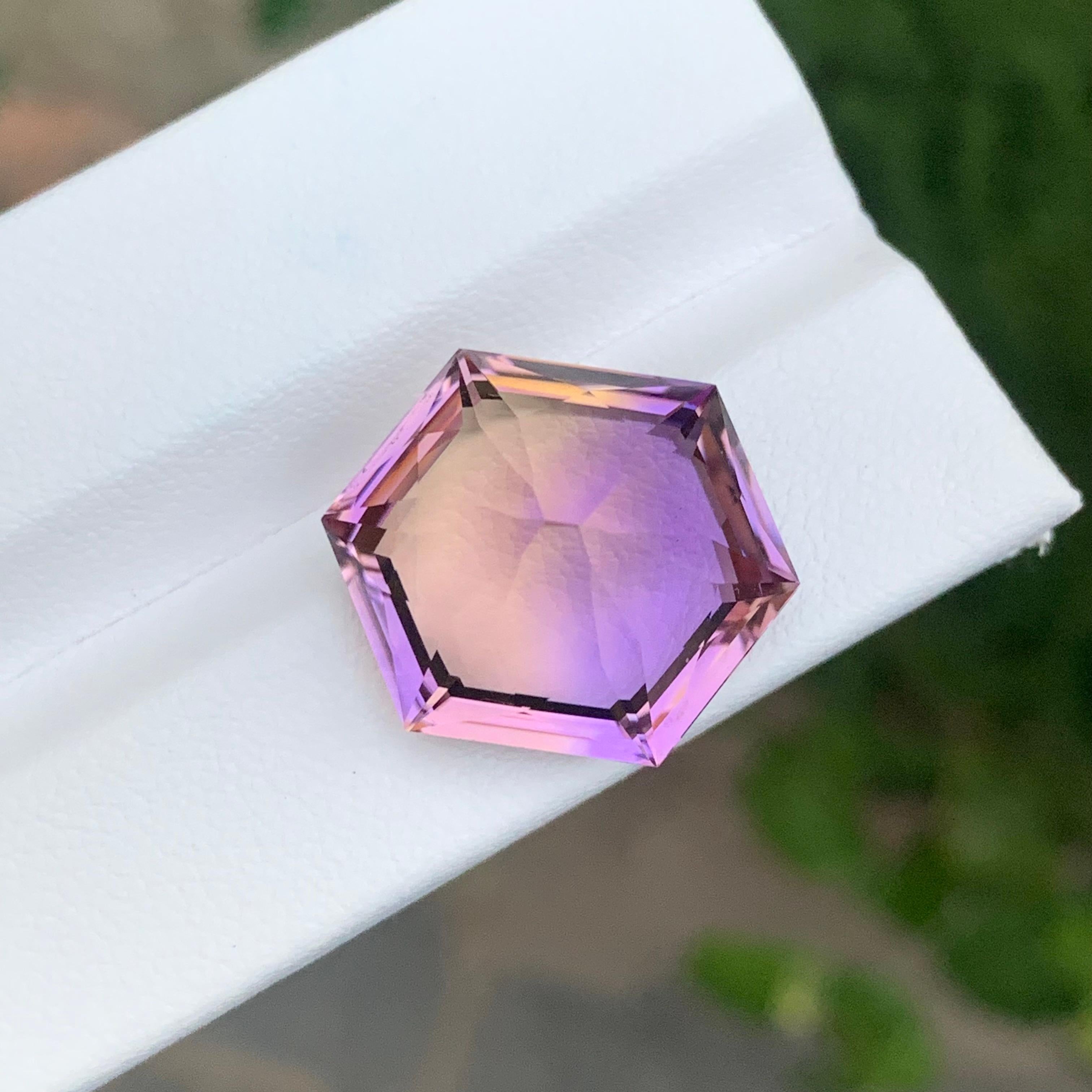 Pierre précieuse naturelle non sertie Ametrine taille hexagonale de 17.20 carats Neuf - En vente à Peshawar, PK