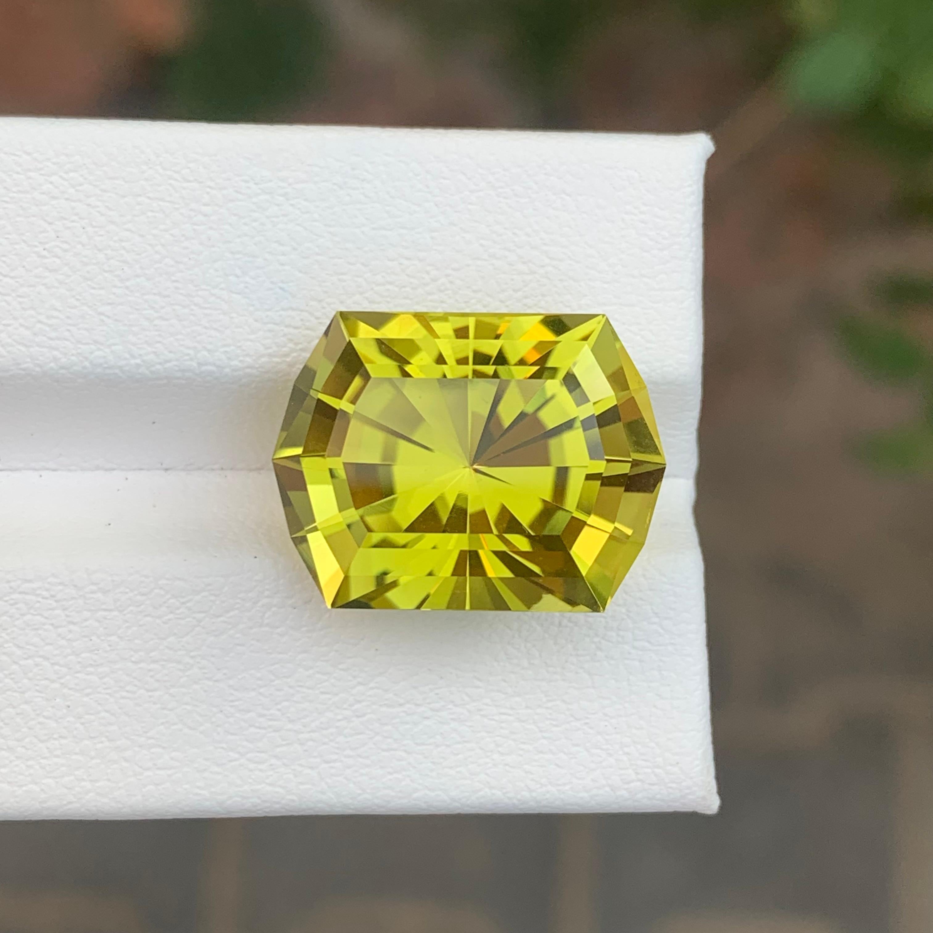 Faceted Lemon Quartz

Weight: 17.20 Carat
Dimension: 18.6 x 14.1 x 11.8 Mm
Colour: Green Gold
Shape: Hexagon 
Certificate : On Demand
Treatment: Non

Faceted Green Gold Lemon Quartz is a striking gemstone known for its vivid yellow-green brilliance