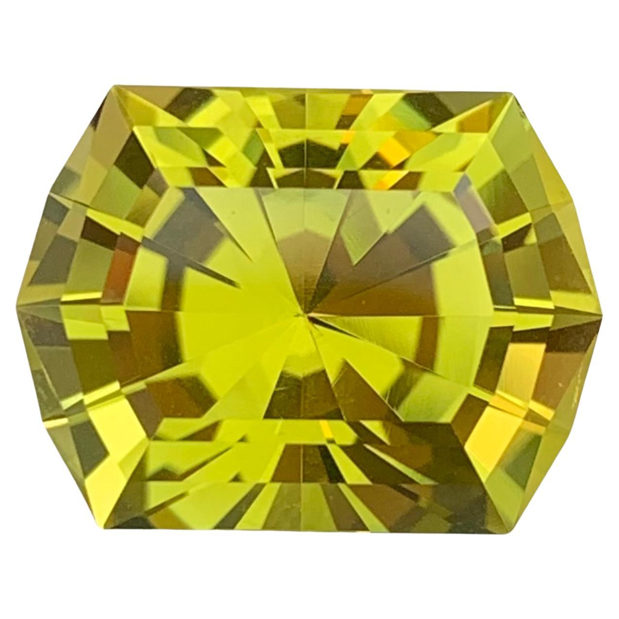 17.20 Carat Natural Loose Green Gold Lemon Quartz Hexagon Cut Gemstone