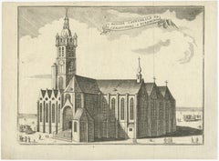 1720 Etching of St. Christopher's Cathedral in Roermond by Jacobus Harrewijn