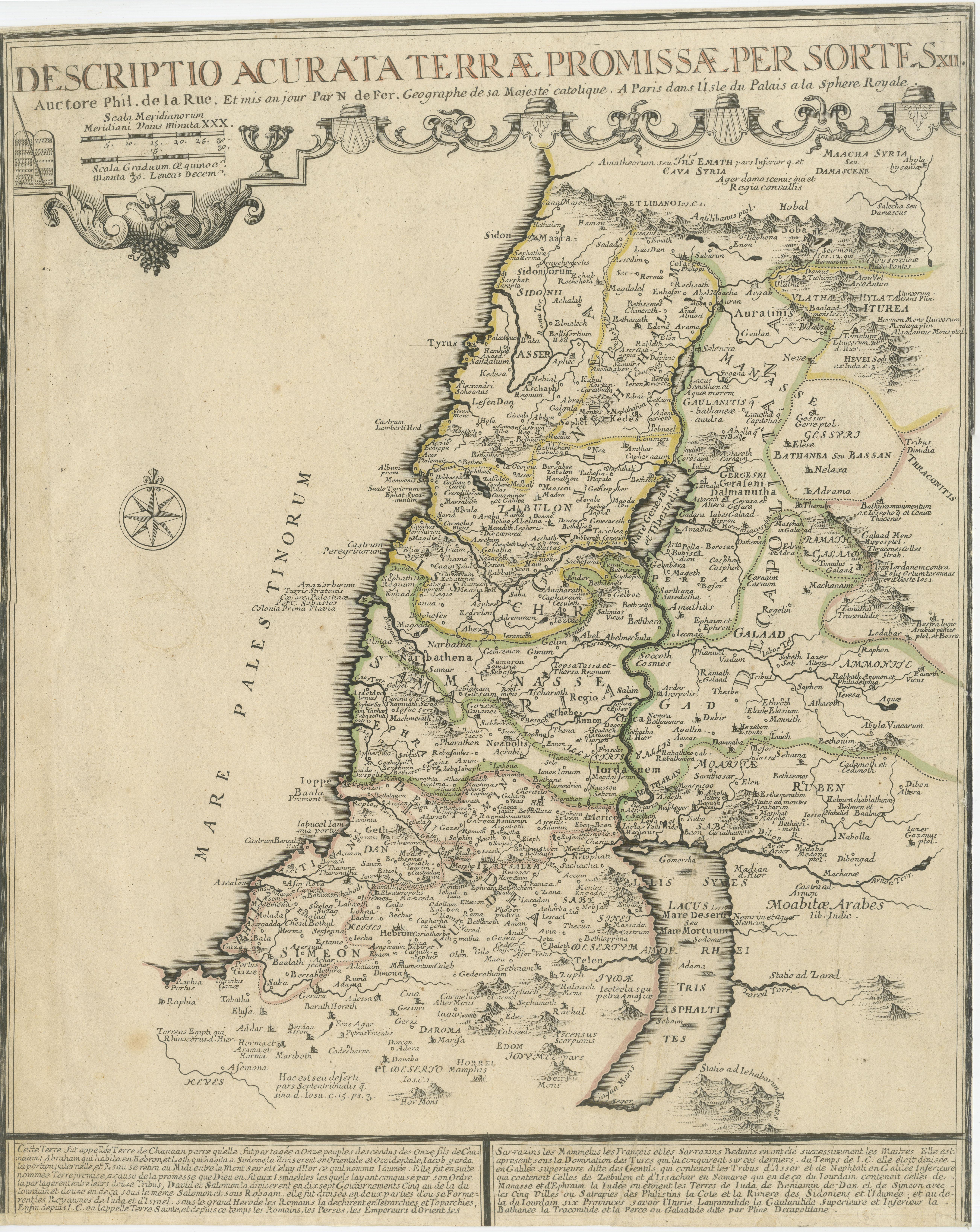 Gravé 1720 Cartes de la Lande : Anciennes et modernes par De Fer et Danet en vente