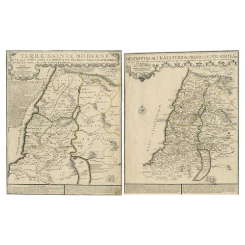 1720 Maps of the Holy Land: Ancient and Modern by De Fer and Danet