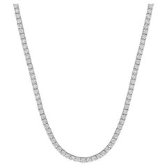 17,21 Karat Diamant-Tennis-Halskette aus 14K Weißgold