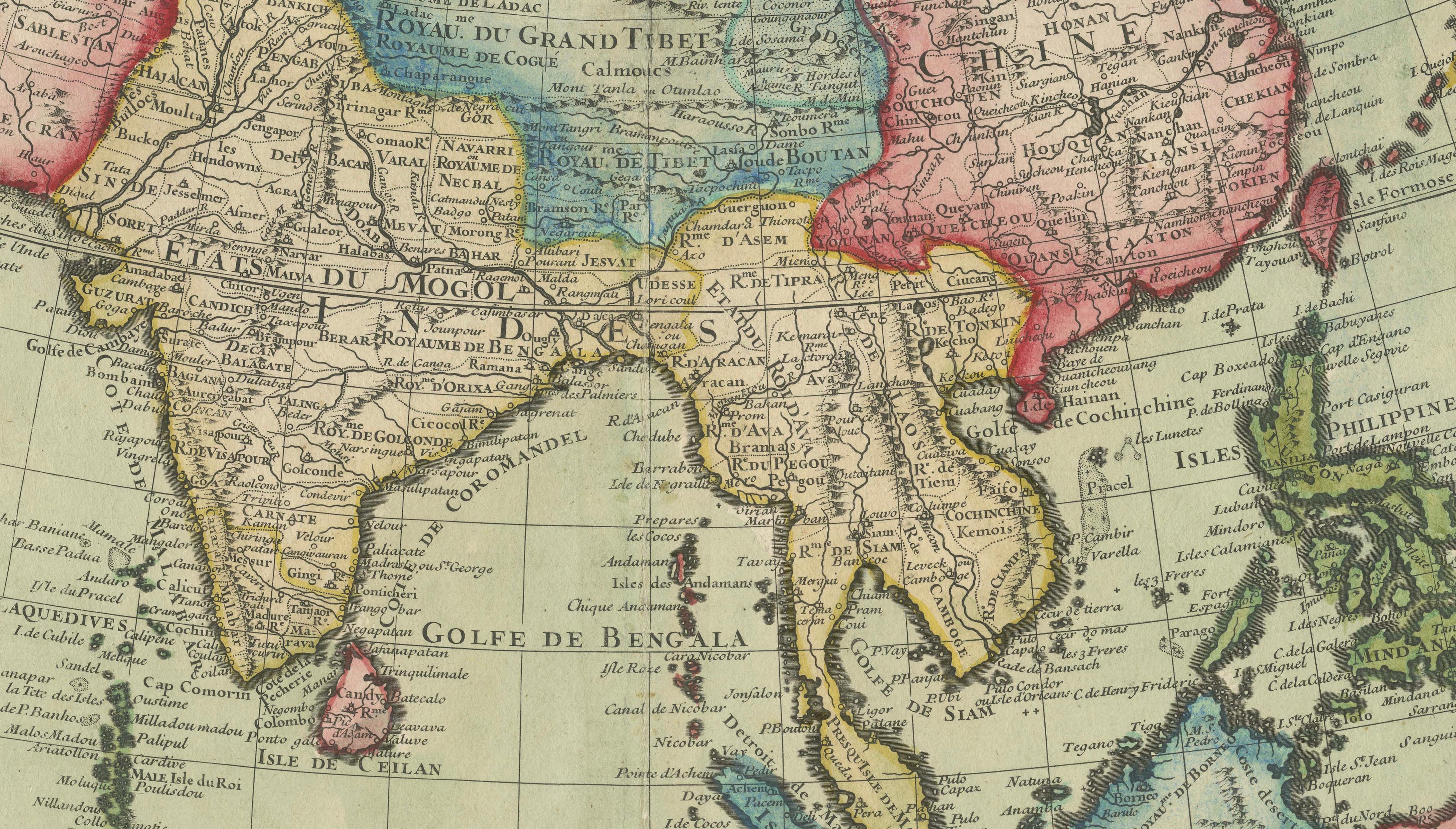 1723 Antique Map of Asia – Carte d’Asie by Guillaume Delisle, Paris For Sale 3