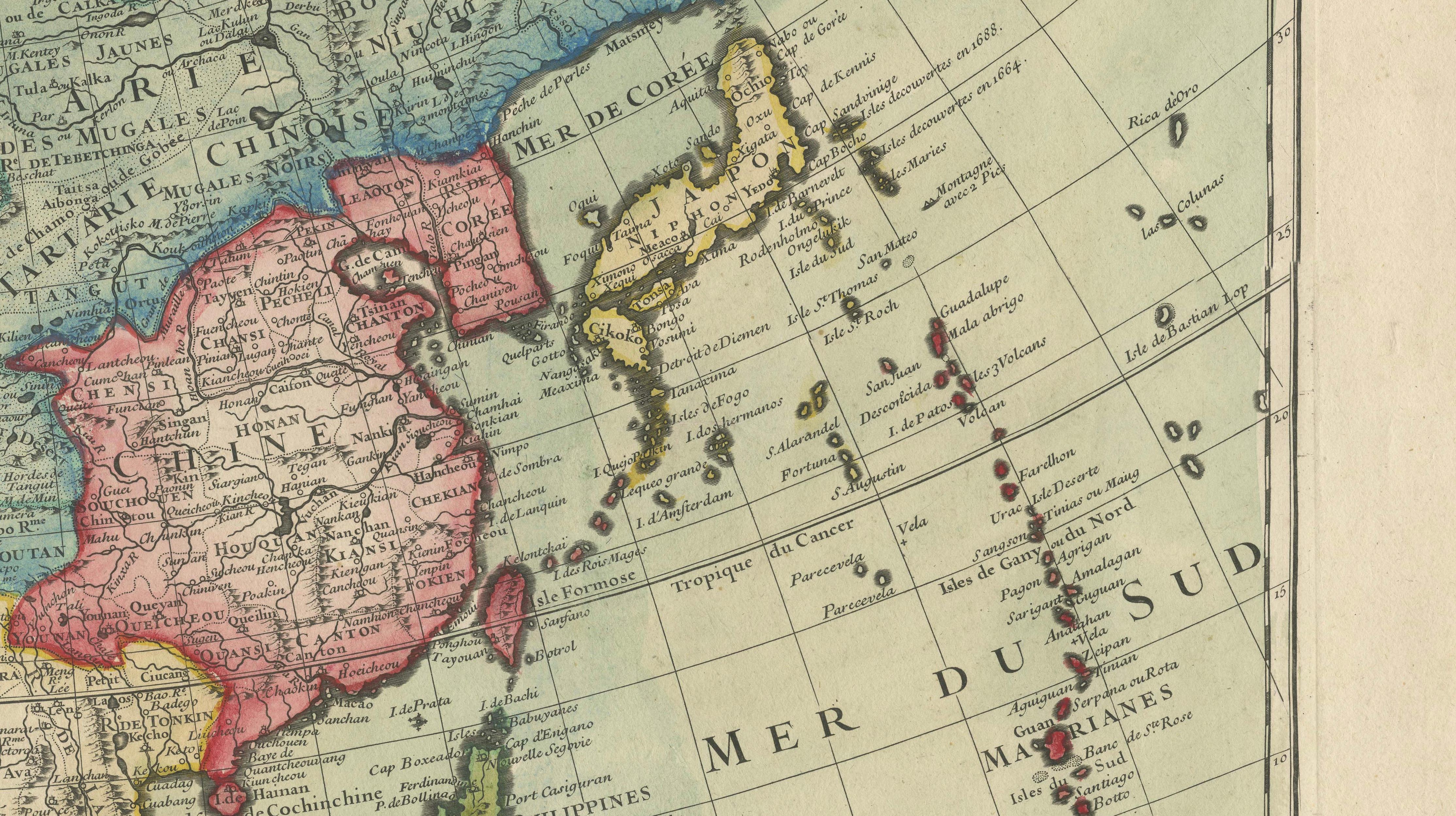 Engraved 1723 Antique Map of Asia – Carte d’Asie by Guillaume Delisle, Paris For Sale