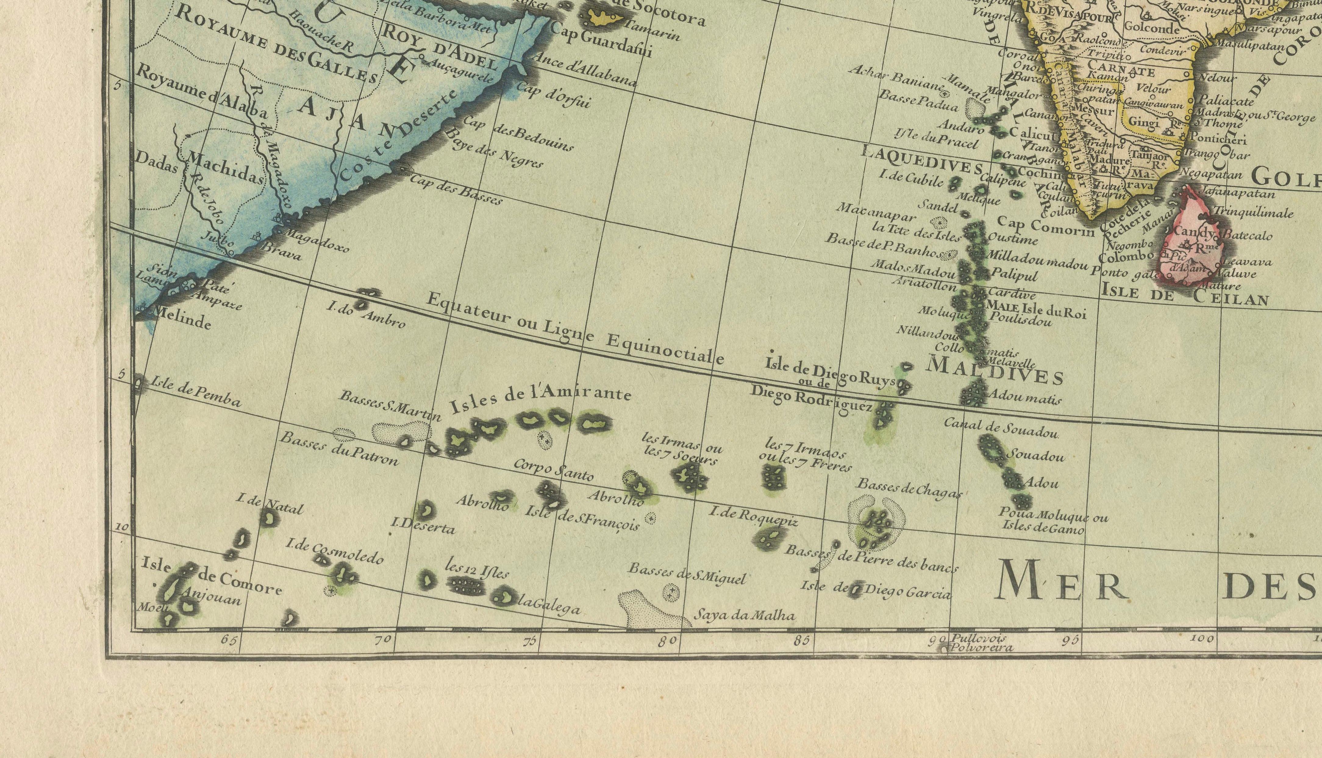 18th Century 1723 Antique Map of Asia – Carte d’Asie by Guillaume Delisle, Paris For Sale