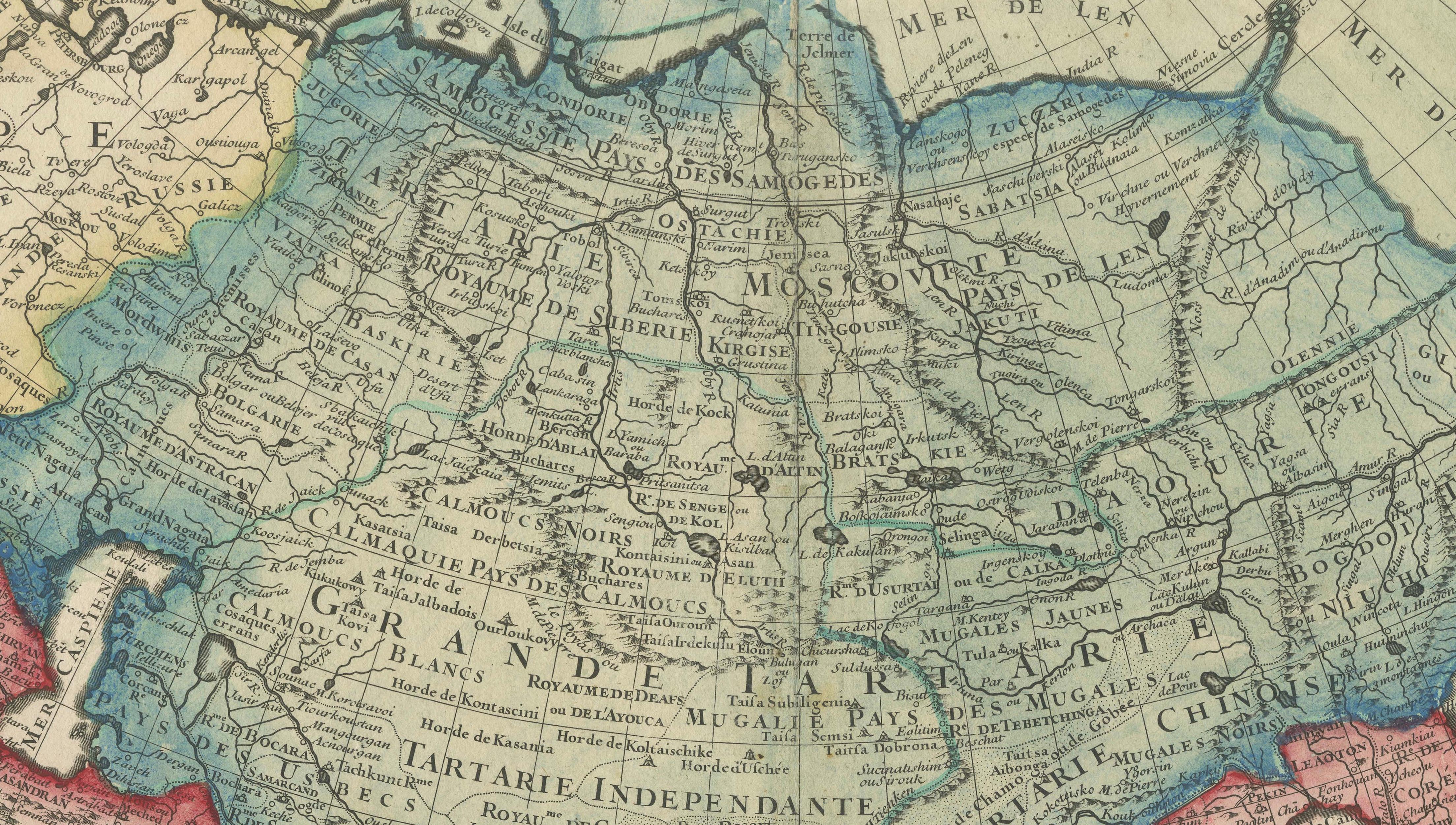 1723 Antique Map of Asia – Carte d’Asie by Guillaume Delisle, Paris For Sale 2