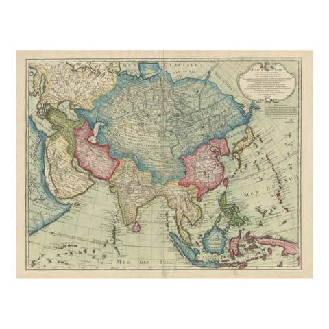 1723 Antique Map of Asia – Carte d’Asie by Guillaume Delisle, Paris