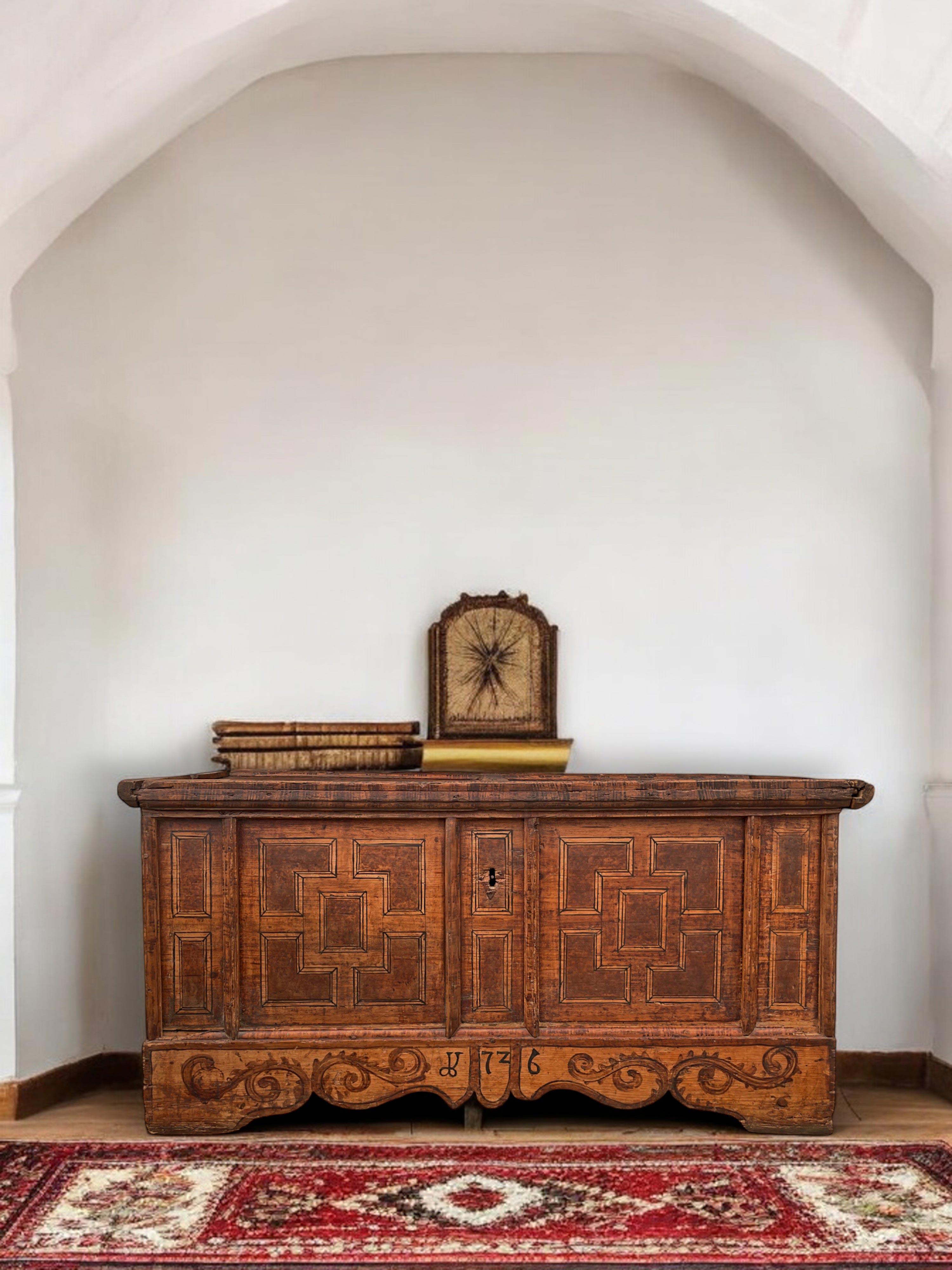 1726 Brown Painted Alpine Chest 8