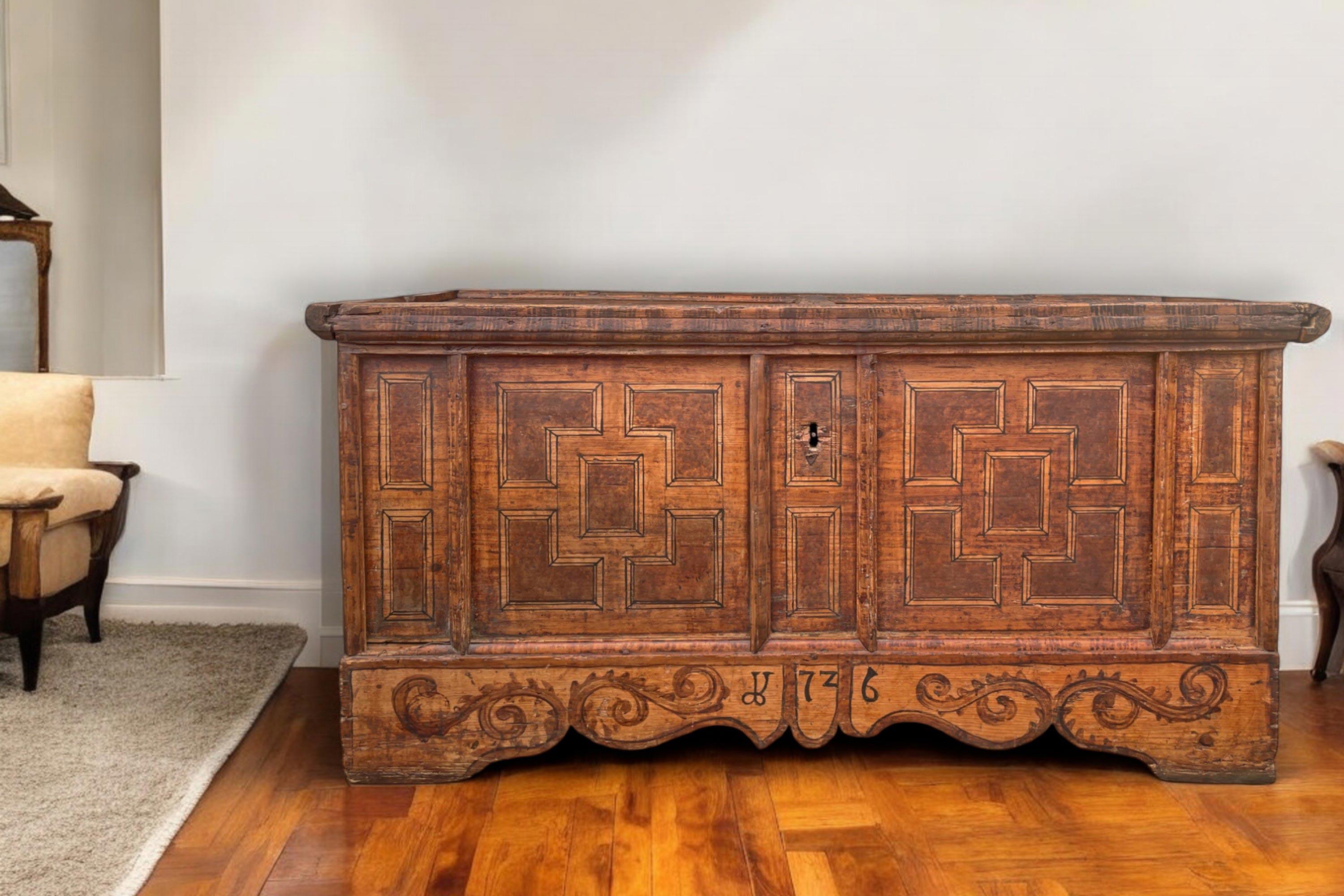 1726 Brown Painted Alpine Chest 9