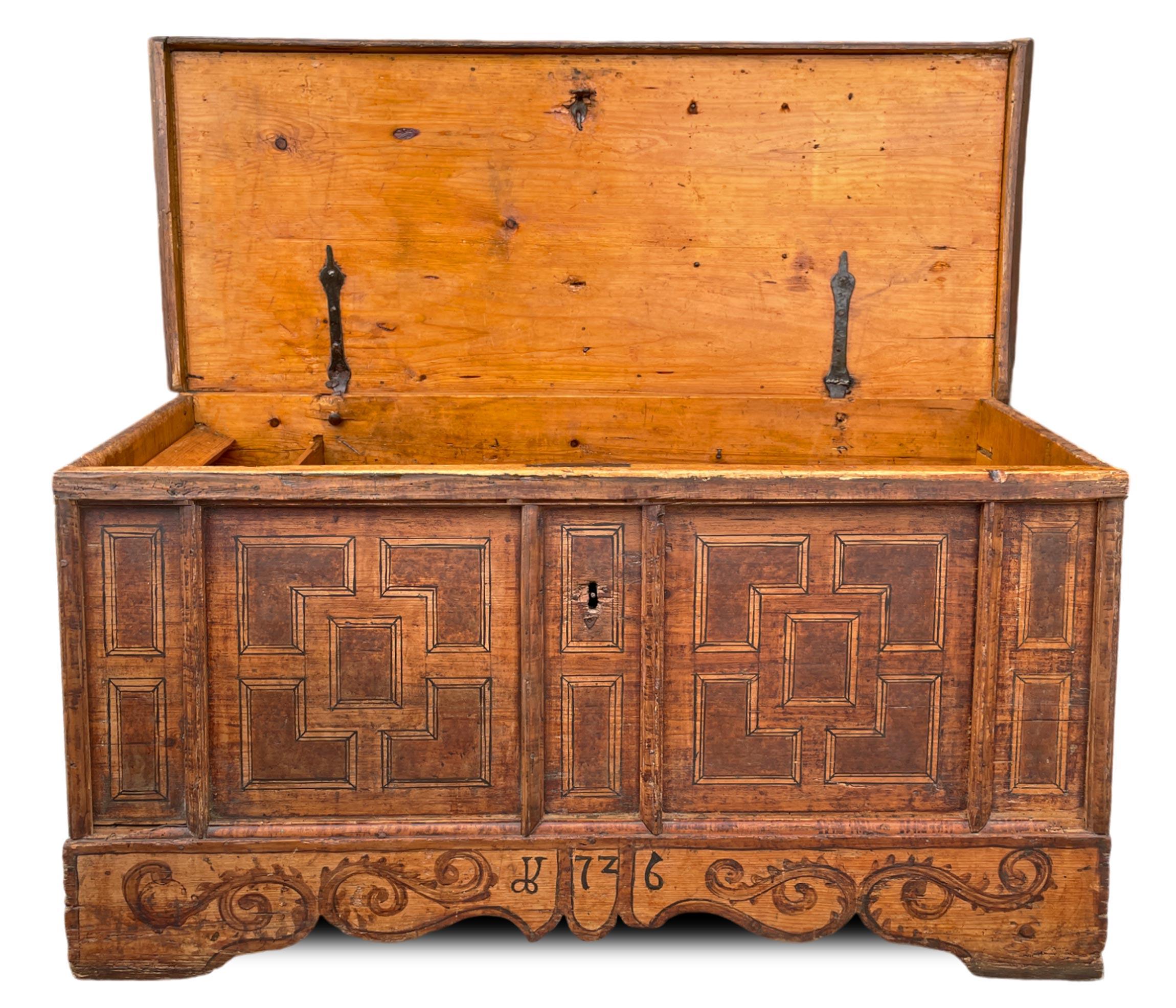 1726 Brown Painted Alpine Chest 11