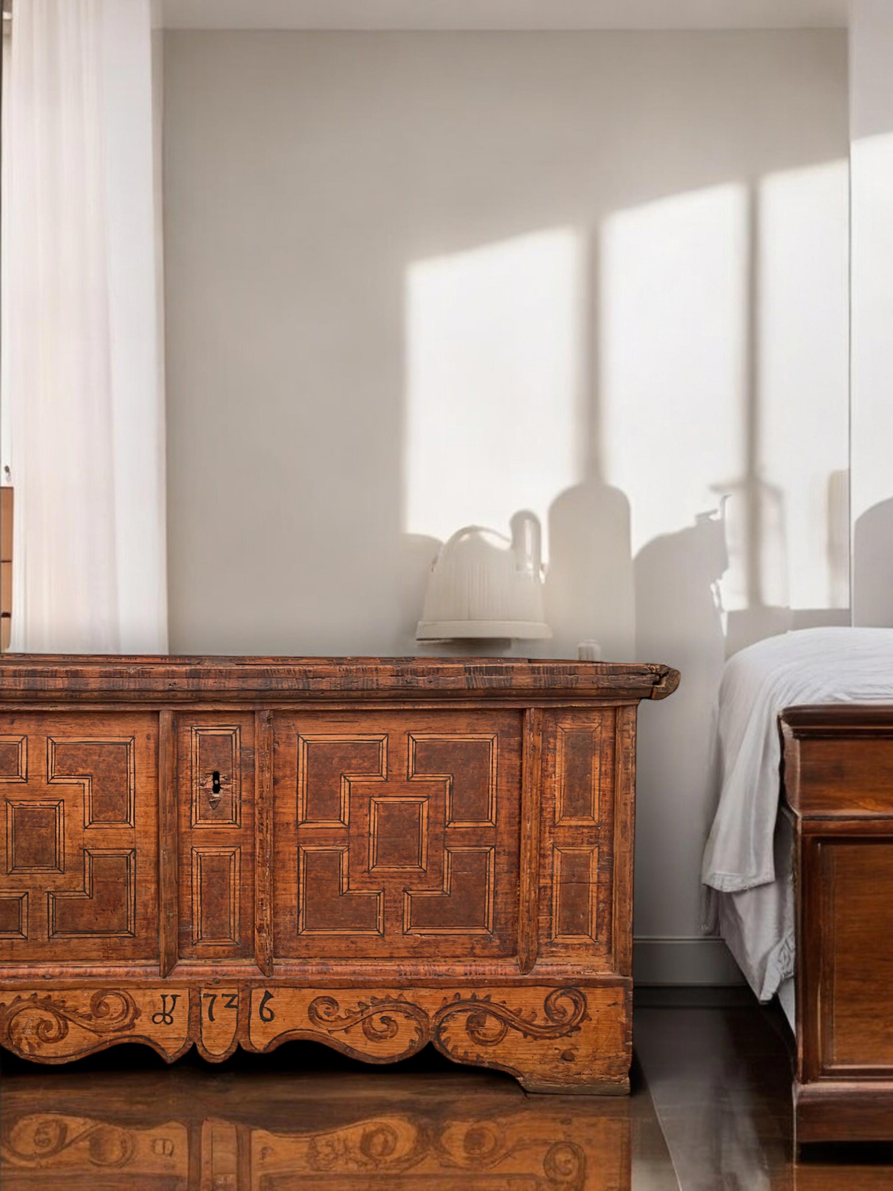 1726 Brown Painted Alpine Chest 12