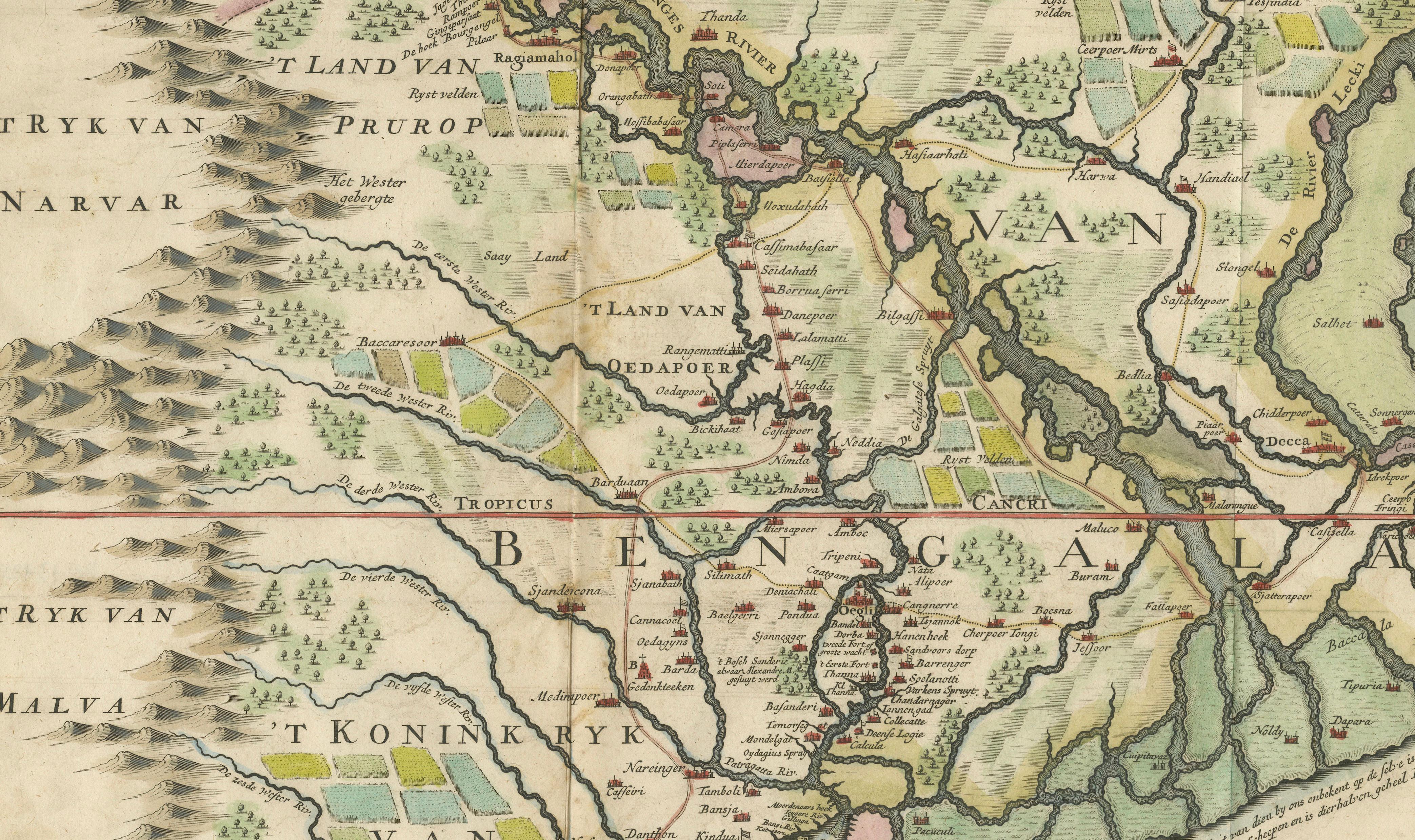 1726 Map of Bengal by Van der Aa after Valentijn – Dutch East Indies For Sale 2