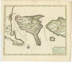 1726 Valentyn's Map of Bali and Lombok, Original Engraving