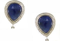 17.27 cts of Sapphire Pear Drop Earrings